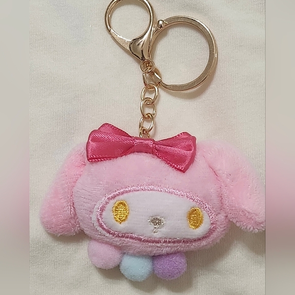 None Other - Pink Plush Keychain/Charm with Bow Bundle 3/$10
